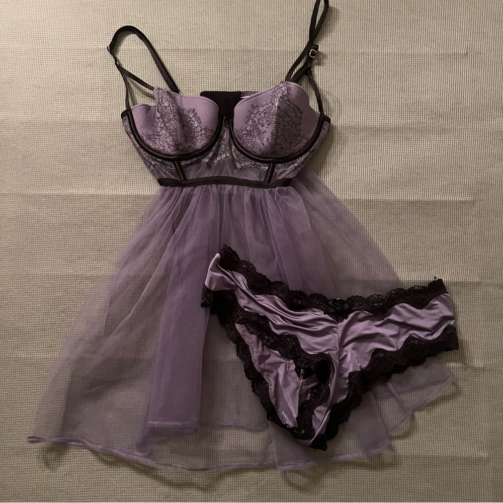 Victoria’s Secret purple lingerie chemise set